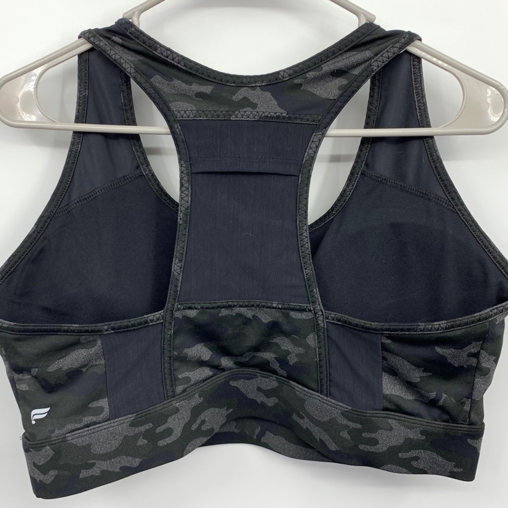 Fabletics Camo Sports Bra - Black and Gray - Picture 5 of 9